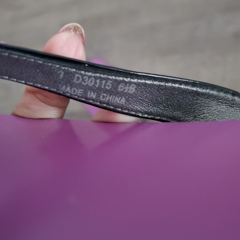 Cole Haan Women's Sandals Size 6.5B Purple Black Leather Animal Print Logo Flats - Picture 6 of 9